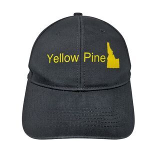 Yellow Pine Slideback Hat Black One Size Adjustable Vented Holes 6 Panel Cotton